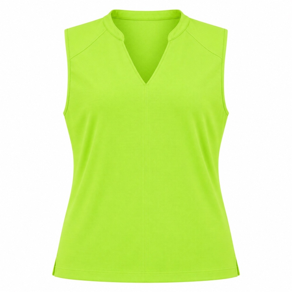 Slazenger Sleeveless Neon Golf Polo Shirt‎ Green V-Neck Small top tennis club